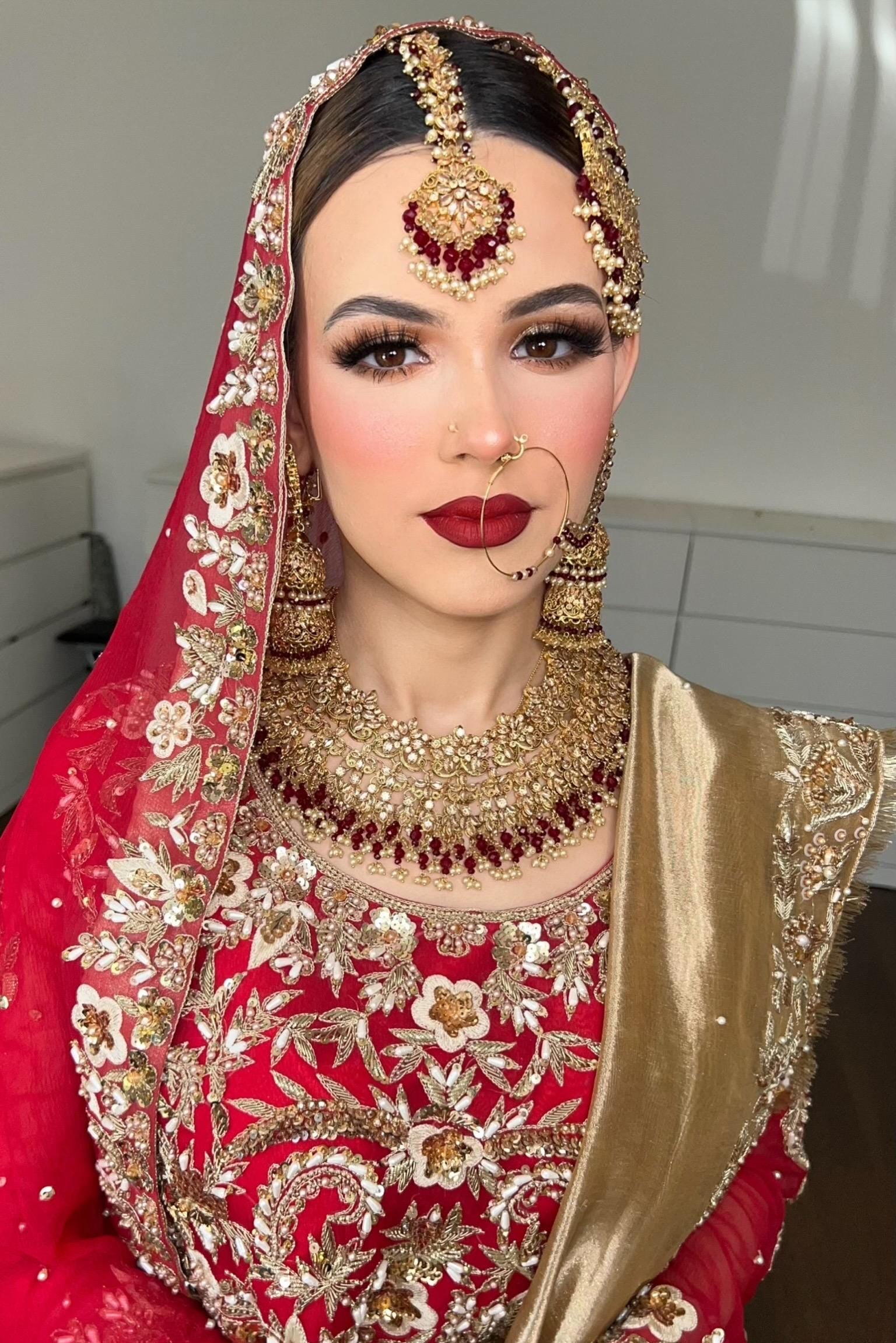 Gold-Plated Indian Bridal Jewelry Set: Choker, Bangles, Jhoomar & More