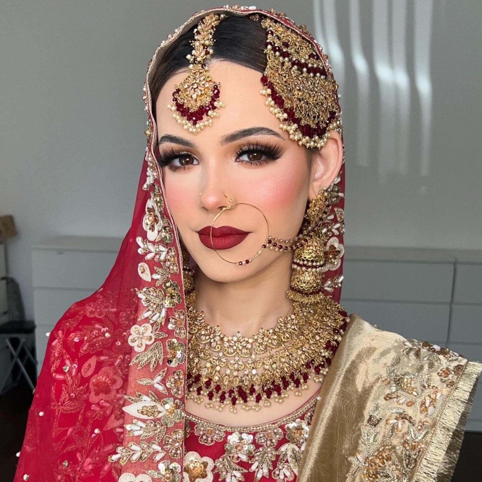 Gold-Plated Indian Bridal Jewelry Set: Choker, Bangles, Jhoomar & More
