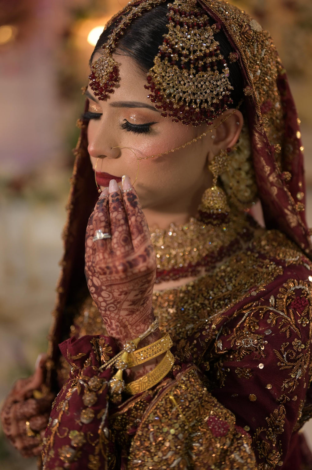 Gold-Plated Red Kundan Bridal Choker Set: Indian Wedding Jewelry