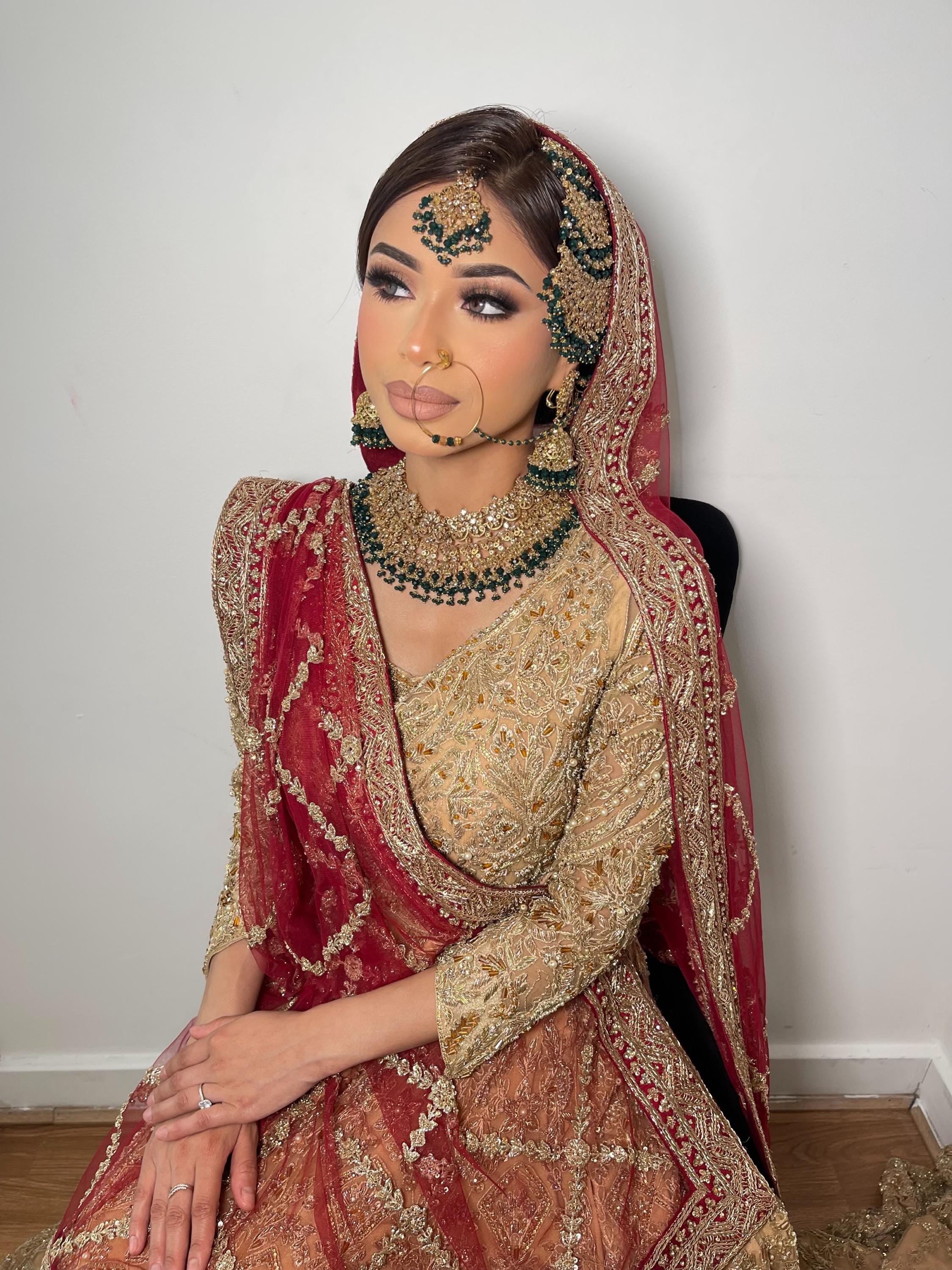 Gold-Plated Red Kundan Bridal Choker Set: Indian Wedding Jewelry