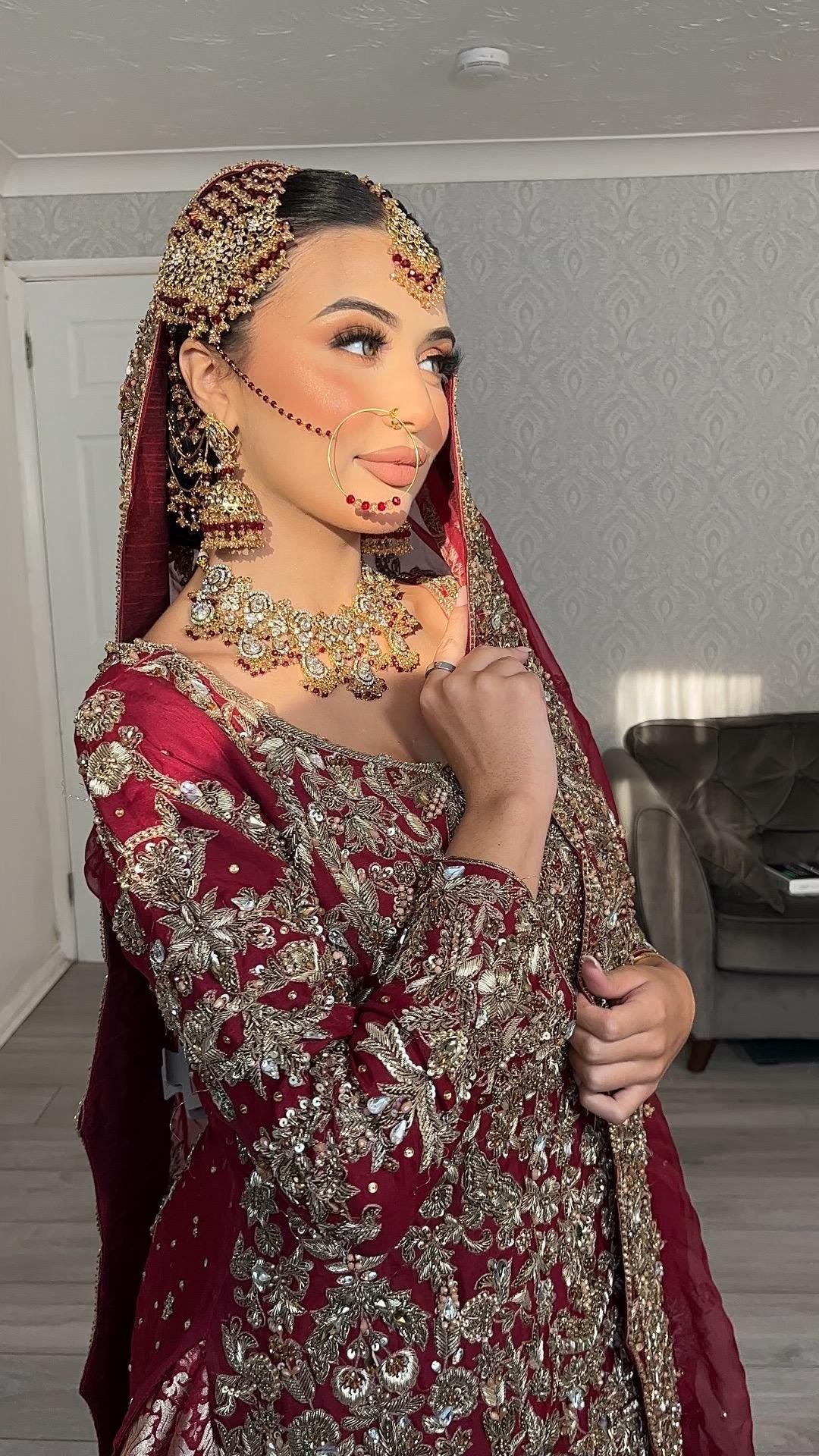 Gold-Plated Red Kundan Bridal Jewelry Set: Pakistani Indian Wedding Choker
