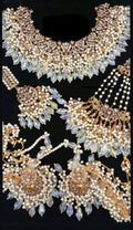Kundan Bridal Jewelry Set: Gold Plated Choker, Jhoomer, Tikka, Earrings