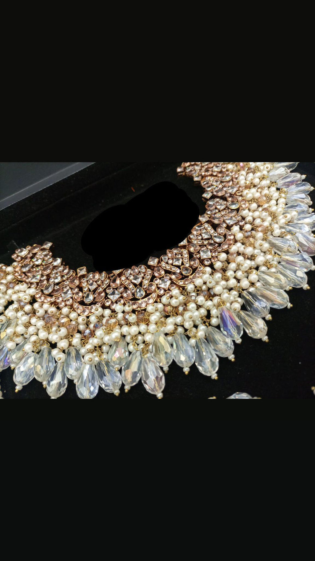 Kundan Bridal Jewelry Set: Gold Plated Choker, Jhoomer, Tikka, Earrings