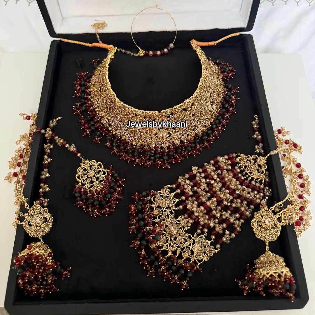 Kundan Choker Set: Gold-Plated Indian Pakistani Bridal Jewelry
