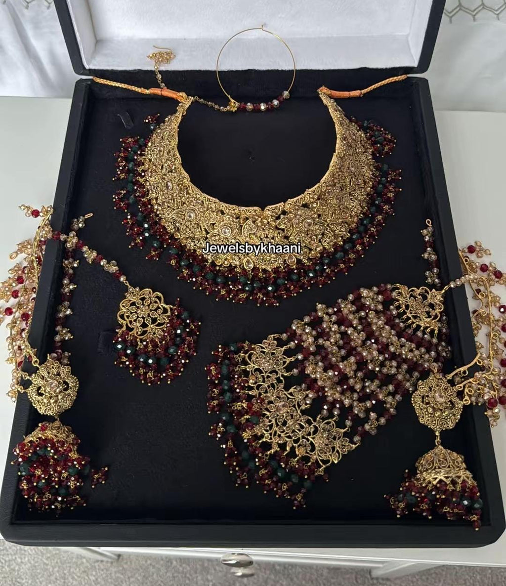 Kundan Choker Set: Gold-Plated Indian Pakistani Bridal Jewelry