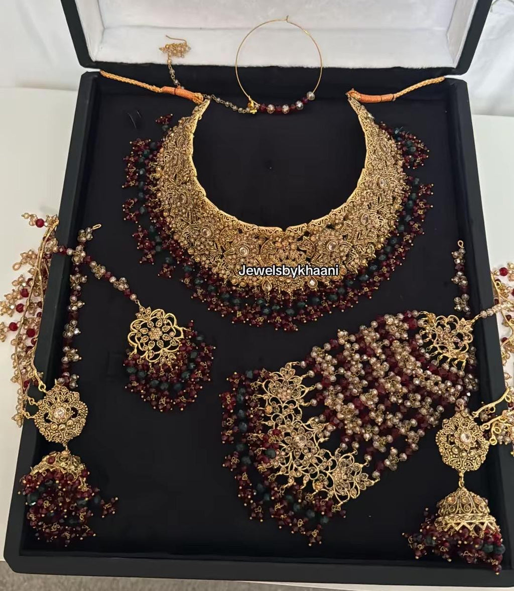 Kundan Choker Set: Gold-Plated Indian Pakistani Bridal Jewelry