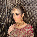 Red Kundan Choker Set: 24k Gold-Plated Indian Pakistani Jewelry