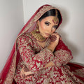 24k Gold Plated Bridal Choker Jewelry Set: Red Indian Pakistani Wedding