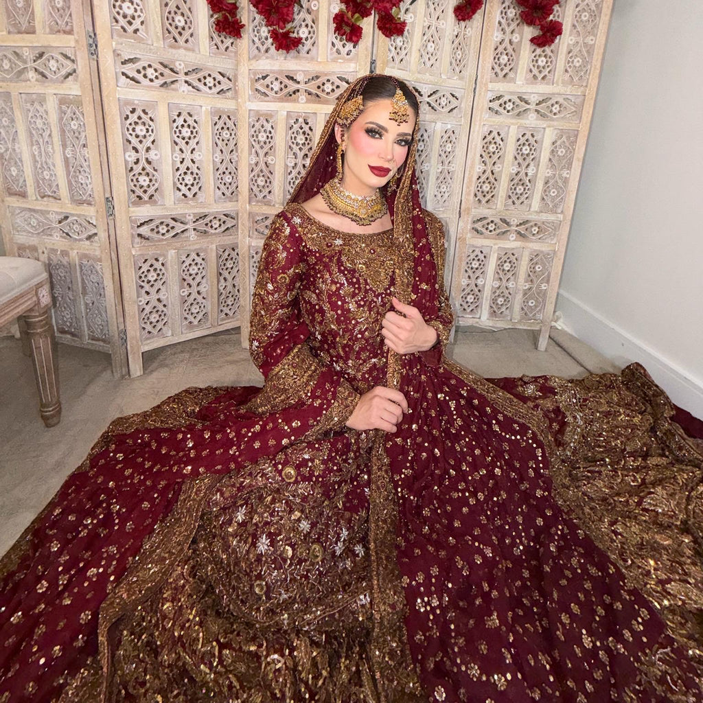 24k Gold plated 5pcs Red Indian/Pakistani Bridal Choker Jewelry Set for Wedding (Necklace, Maang Tikka, Jhumka Earrings, Jhoomar & Nose Pin)